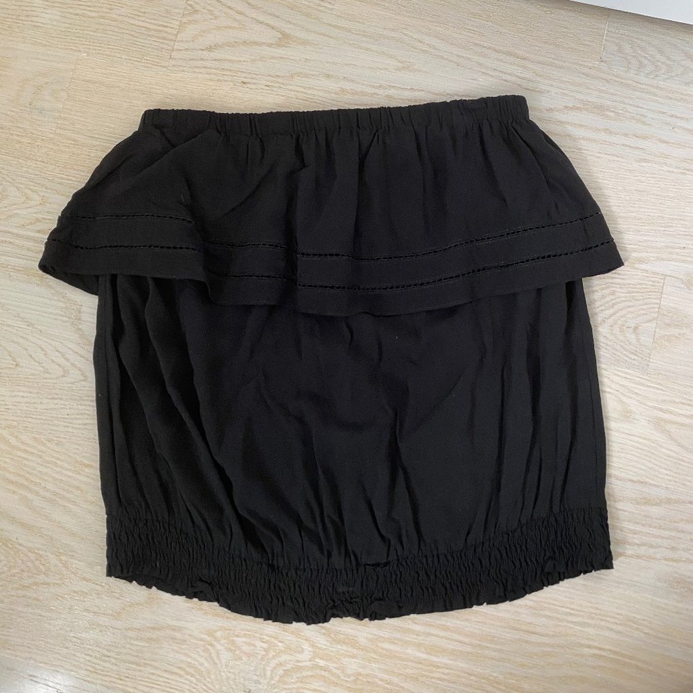 Kirra Black Tube Top with Ruffle Size M